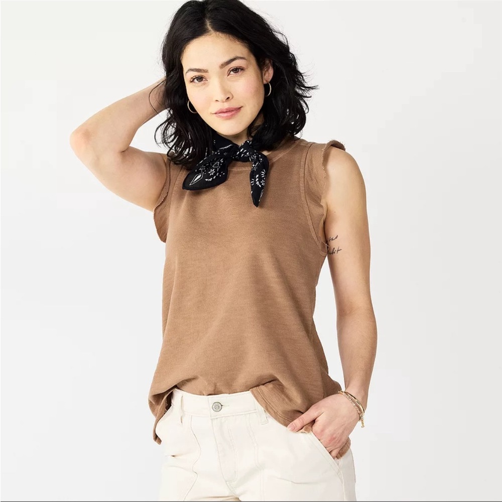 NWOT Women’s Sonoma Goods For Life® French Terry Flutter-Sleeve Top